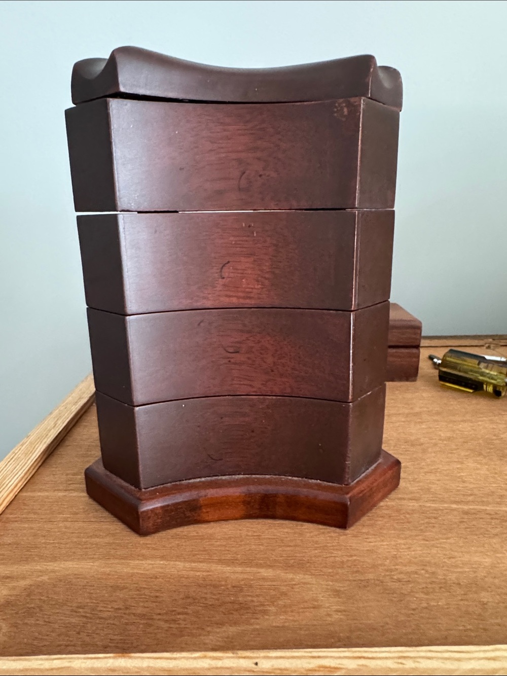 Bombay Wooden Stackable Jewelry Organizer Chest in Dark Brown